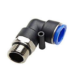 Пневмоніпель90° 1/4" - 8мм