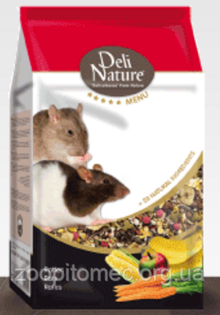 Корм для мишей, щурів і хом'яків Deli Nature (Делі Натюре) menu rats 5 зірок 750 г