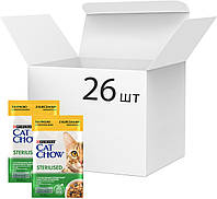 Упаковка влажного корма для взрослых стерилизованих кошек Purina Cat Chow Sterilised с курицей и баклажанами