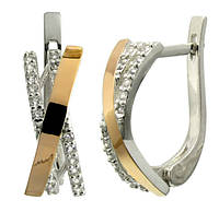 Серебряные серьги с золотыми накладками "Наоми"