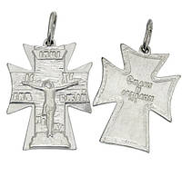 Православный серебряный крестик с Распятием - крестик из серебра Спаси и Сохрани