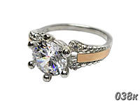 Видеообзор Женское серебряное кольцо - серебряное женское кольцо с золотыми накладками