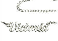 Серебряный именной кулон Виктория Victoria цепочкой - подарок с мыслями о конкретном человеке