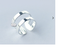 Серебряное женское кольцо в стиле минимализма Параллель - женское кольцо без камней из серебра 925 пробы