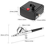Аерограф HD-130 0.3 мм із компресором TC-100, набір для аерографії, фото 3