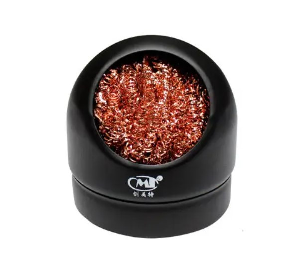 Губка металева в корпусі для очищення жала паяльника, фото 1