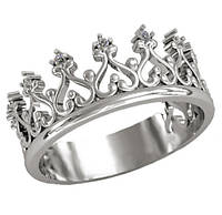 Кольцо серебряное женское "Корона" - чувственный подарок для Вашей принцессы
