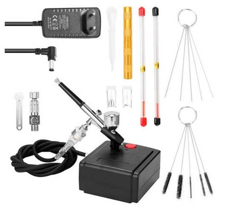 Аерограф HD-130 0.3 мм із компресором TC-100, набір для аерографії, фото 1