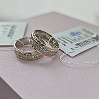 Пара Обручальные кольца Серебро и Золото любой размер - серебряные обручальные кольца с золотыми пластинами