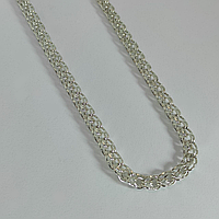 Цепочка Бисмарк серебро 925 пробы длина 55см вес 19грамм - цепочка ручного плетения