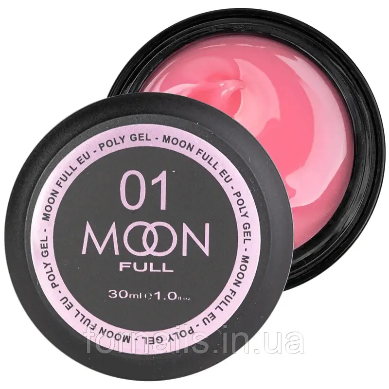 MOON FULL Poly Gel №01, яскраво-рожевий, 30 мл, фото 1