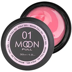 MOON FULL Poly Gel №01, яскраво-рожевий, 30 мл
