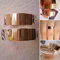 Пара Обручальные кольца из серебра с золотыми пластинами Цепочки