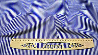 Рубашечная ткань (имитация сорочечного коттона) джинсового цвета в белую полоску