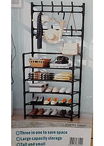 Універсальна підлогова вішалка стійка для одягу New Simple Floor Flothes Rack Size 60X29.5X151 см, фото 6