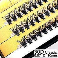 Nesura Eyelash Classic 30D, 0,07, изгиб D, 10 мм, 60 пучков Ресницы пучки Несура Классик 30д