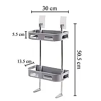 Двух ярусная полка для ванной комнаты Opty с прочным креплением на липучках, устойчивая к влаге RDS