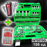 Набор инструментов для гаража профессиональный 108ед + 12шт ключей + 6шт ударных отверток, IOL