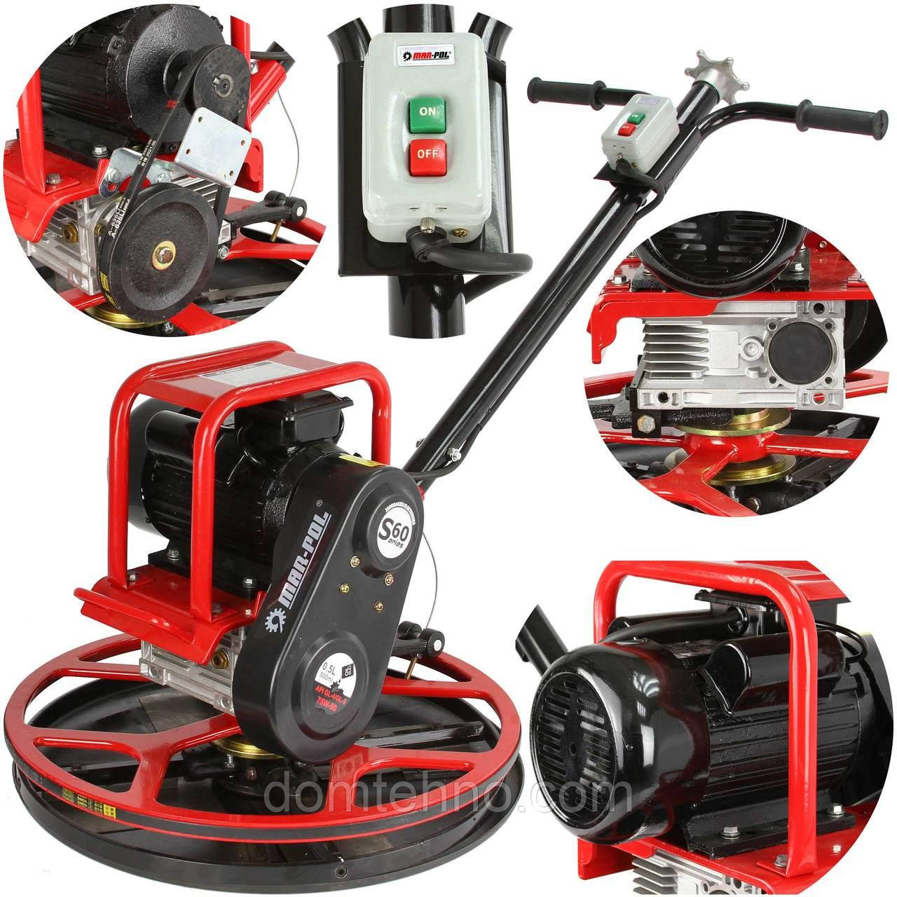 Електрична шліфувальна машина для затирання та вирівнювання бетонних поверхонь Mar-Pol BPM-60B M79506