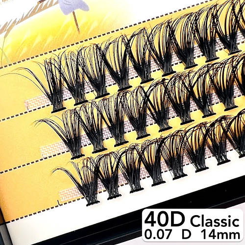 Nesura Eyelash Classic 40D, 0,07, изгиб D, 14 мм, 60 пучков Ресницы ...