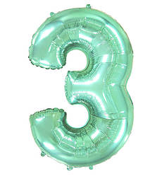 Кулька Цифра "3" (100 см), Іспанія, колір - м'ята