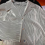 Костюм жіночий брючний сорочка пліссе М сірий, фото 5