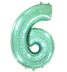 Кулька Цифра "6" (100 см), Іспанія, колір - м'ята
