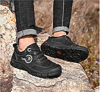Мужские спортивные туфли кроссовки 42р.(по стельке 27,5 см) черные модные легкие кроссовки натуральная кожа