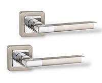 Ручки дверные для входных/межкомнатных дверей Punto PLUTON SN/CP матовый никель/хром