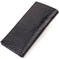 Привлекательный вертикальный мужской бумажник из натуральной кожи с тиснением под крокодила CANPELLINI 21896