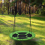 Підвісна дитяча гойдалка гніздо лелеки  120 см кругла ,  зелено-чорна Malatec 23515  Польща, фото 2