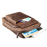 Мужская сумка и барсетка отличное качество Рюкзак унисекс из матовой кожи SHVIGEL 11175 Коричневый Отличное