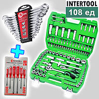 Набір інструментів для дому у валізі 108ед + 12 шт. ключів + 6 шт. ударних викруток, ALX
