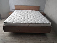 Двуспальная парящая кровать из массива дуба Кристофер 150х200  с подъемным механизмом Грей Шаг ламелей 2,5 см.