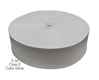 Гумка швейна 5см Біла класс D в бабинах 40м Китай