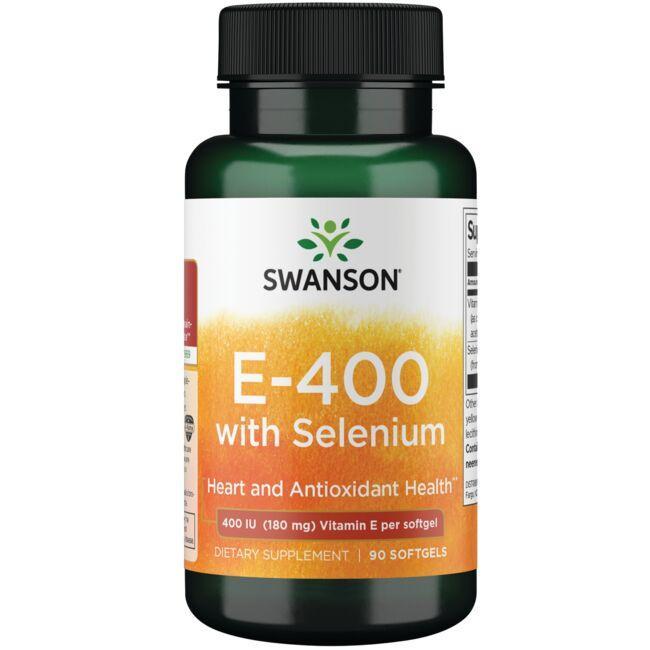 Вітамін Е і Селен, антиоксидант, Vitamin E & Selenium, Swanson, 90 капсул