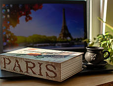 Книга сейф на кодовому замку 24 см Лондон Італія Париж Мерілін Голлівуд для грошей і цінностей, фото 2