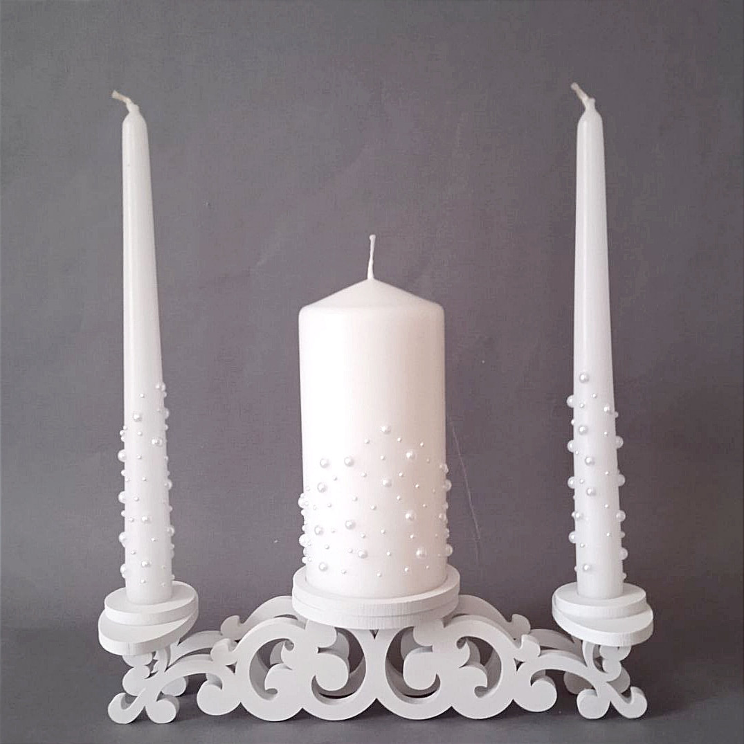 Весільні свічки ручної роботи "Перлина"