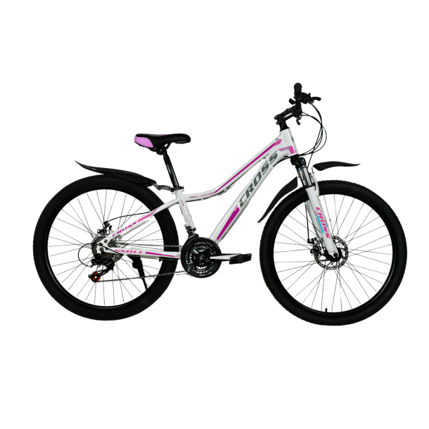 Велосипед Сross Smile 26" Рама 13" Білий з Фіолетовим, зріст 135-165 см