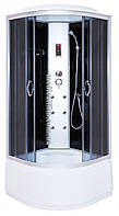 Гидромассажный бокс 90х90х210 см черный с электроникой гидромассажная кабина глубокий поддон задними стеклами