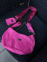 Женская сумка Prada Re-Edition Pink Турция Экокожа прада розовая нейлон