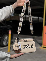 Женская сумка 3 в 1 Karl Lagerfeld Pochette Logo Beige (бежевая) torba0149 стильный набор сумочек с человечком