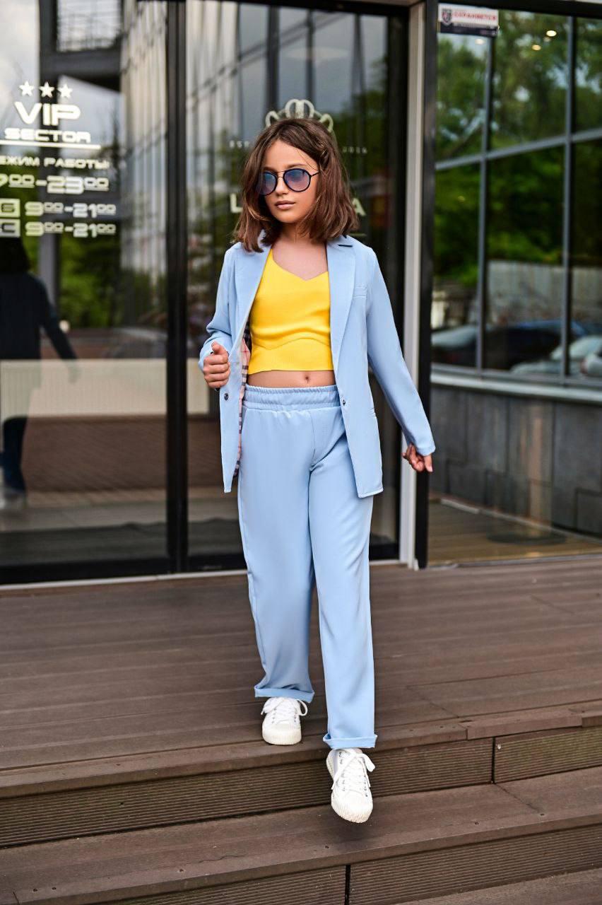 Дитячий костюм двійка для дівчинки 2418| 140 по 170р.