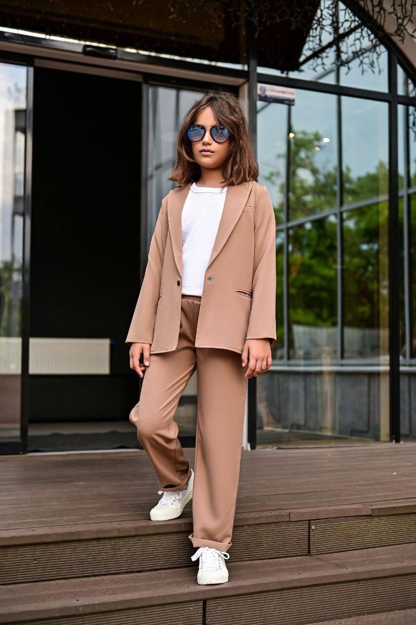 Дитячий костюм двійка для дівчинки 2418| 140 по 170р.