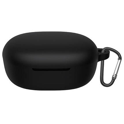 Силіконовий чохол із карабіном для Redmi Buds 4 Lite чорний, фото 2