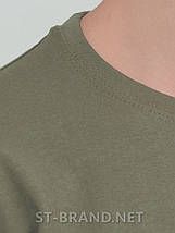 M,L,XL,2XL,3XL. Чоловіча однотонна футболка 100% Cotton, м'який та приємний матеріал - сірий хакі, фото 2