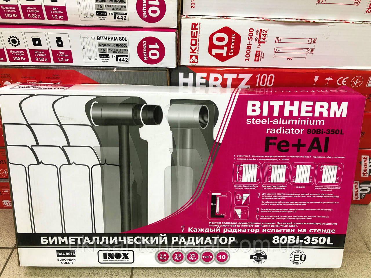 Біметалічний радіатор Bitherm 350/80 Польща, фото 1