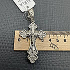 Срібний чоловічий масивний комплект хрест та ланцюжок срібло чорнене 925 проби, фото 4