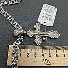 Срібний чоловічий масивний комплект хрест та ланцюжок срібло чорнене 925 проби, фото 5