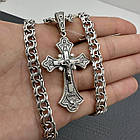 Комплект із чорненого срібла 925 проби хрест та ланцюжок, фото 2